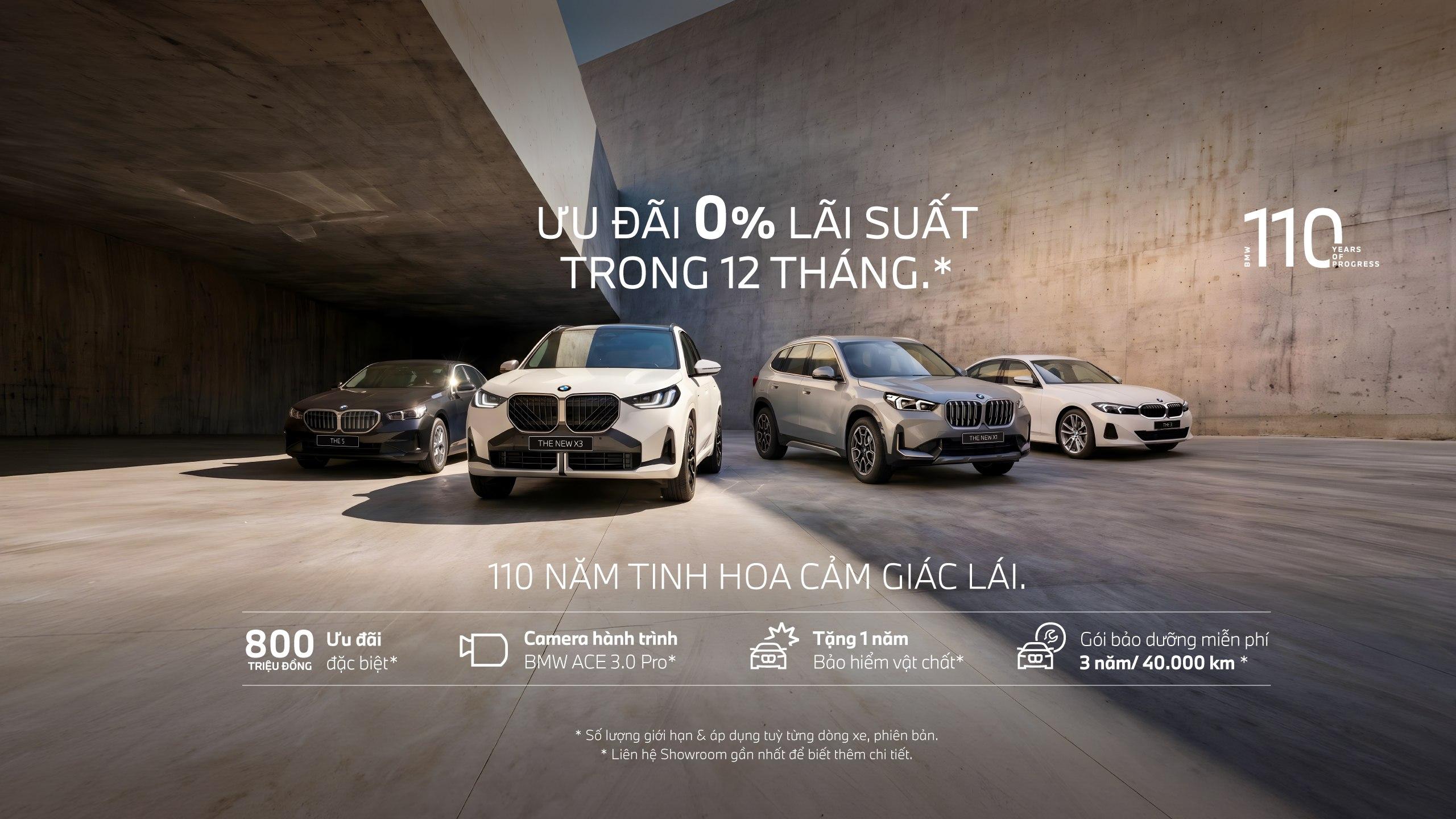 BMW ƯU ĐÃI LÃI SUẤT 0% TRONG 12 THÁNG